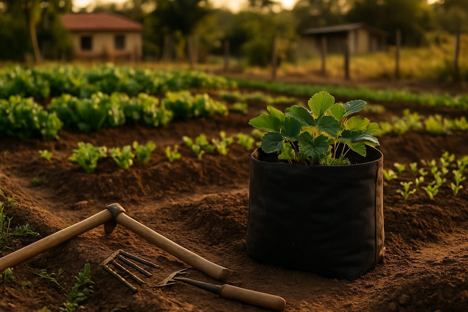 Saco de plantio para morango: escolha prática para viveiro, horta ou casa